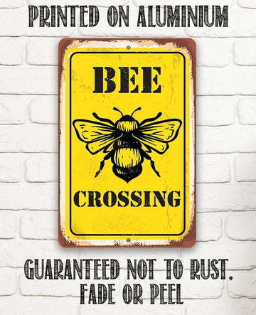 Faire-Lone Star Art Novelty Signs Bee Crossing - Metal Sign Handmade in the USA